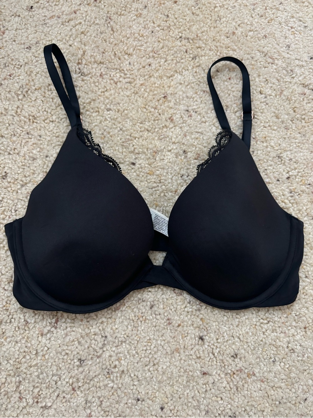 True & Co. Black Bra with Lace Detail